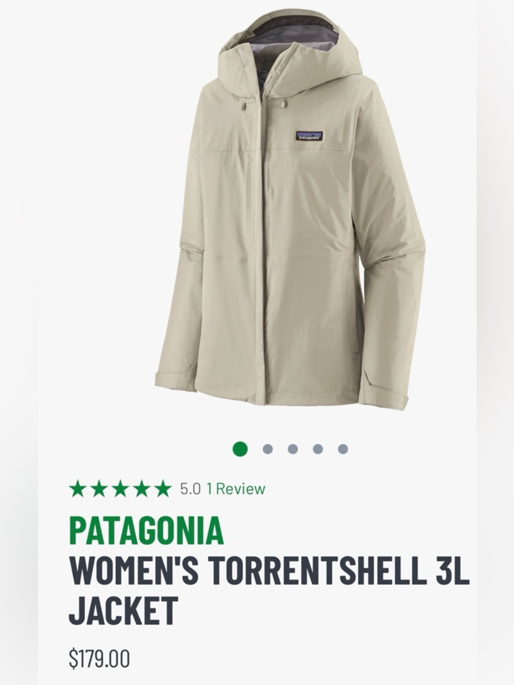 Patagonia Women's Torrentshell 3L Jacket NWT size M
color wool white